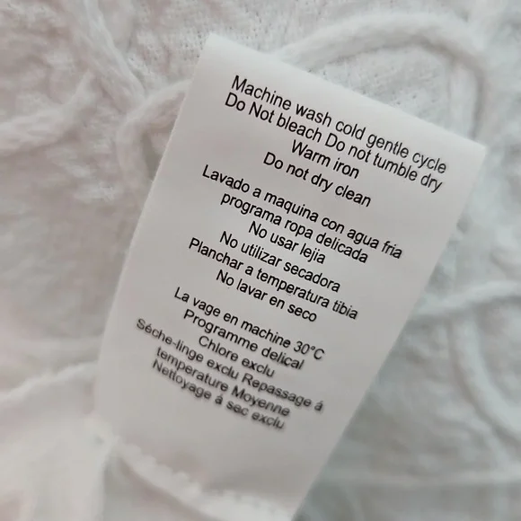 Blanco XL White Cotton Sundress Made In Peru Vneck Summer Dress Beach - Picture 5 of 9